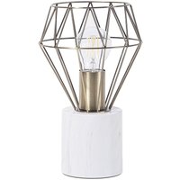 Beliani - Tischlampe Gold Metall 28 cm Glühbirnen-Optik Schirm Diamantform Lampenfuß Marmoroptik Kabel mit Schalter Modernes Design Beliani - Tischlampe Gold Metall 28 cm Glühbirnen-Optik Schirm Diamantform Lampenfuß Marmoroptik Kabel mit Schalter Modernes Design von BELIANI