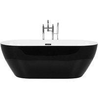 Badewanne Schwarz 170 x 80 cm Freistehend Oval Klassisch - Silber von BELIANI