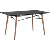 Esstisch Schwarz 80 x 140 cm mdf Tischplatte Matt Buchenholz Rechteckig Modern - Heller Holzfarbton von BELIANI