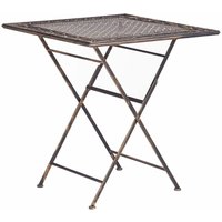 Gartentisch Schwarz Metall Quadratisch Klappbar 70 x 70 cm Balkon Terrasse Garten Romantisch - Gold von BELIANI