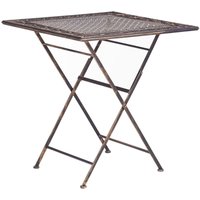 Beliani - Gartentisch Schwarz Metall Quadratisch Klappbar 70 x 70 cm Balkon Terrasse Garten Romantisch von BELIANI