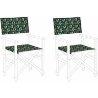 Stoffbezüge für Gartenstühle Dunkelgrün aus Polyester mit Olivenmuster Olivenzweigen Gartenausstattung Outdoor Garten Accessories - Grün von BELIANI