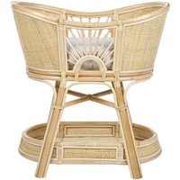 Stubenbett Natürlicher Farbton Rattan mit Gestell Ablagefach Polster Cremeweiß Boho Design Babyzimmer Ausstatung Zubehör Babybett Moseskorb von BELIANI