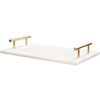 Tablett Weiß u. Gold Marmor Rechteckig 23x38 cm mit Griffen Handgefertigt Modern Wohnzimmmer Schlafzimmer Dekoschale Dekotablett Schmuckschale Tablett Weiß u. Gold Marmor Rechteckig 23x38 cm mit Griffen Handgefertigt Modern Wohnzimmmer Schlafzimmer Dekoschale Dekotablett Schmuckschale von BELIANI