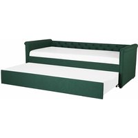 Tagesbett Ausziehbett Grün 80 x 200 cm Ausziehbar Polsterbezug Leinenoptik Mit Lattenrost Knopfverzierung Praktisch Modern Tagesbett Ausziehbett Grün 80 x 200 cm Ausziehbar Polsterbezug Leinenoptik Mit Lattenrost Knopfverzierung Praktisch Modern von BELIANI