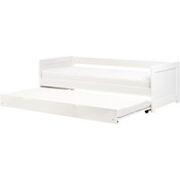 Tagesbett Weiß Kiefernholz mit Lattenrost 90 x 200 cm Ausziehbett für 2 Personen Modern Skandi Gästezimmer Kinderzmmer Jugendzimmer von BELIANI