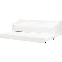Tagesbett Weiß Kiefernholz mit Lattenrost 90 x 200 cm Ausziehbett für 2 Personen Modern Skandi Gästezimmer Kinderzmmer Jugendzimmer von BELIANI