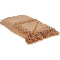 Tagesdecke Goldbraun Baumwolle 200x220 cm mit Fransen Modern Schlafzimmer Wohnzimmer Dekodecke Sofadecke Überwurf für Sofa Bett Sessel von BELIANI
