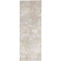 Teppich Beige Baumwolle Rechteckig 60x180 cm Kurzflor Orientalisches Muster Antik-Optik Vintage Flurteppich Läufer für Fußbodenheizung - Beige von BELIANI
