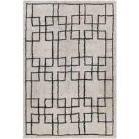Teppich Beige Schwarz Baumwolle Rechteckig 140 x 200 cm Geometrisches Muster Getuftet Skandinavisch Kurzhaar Kurzflor Wohn- und Schlafzimmer Teppich Beige Schwarz Baumwolle Rechteckig 140 x 200 cm Geometrisches Muster Getuftet Skandinavisch Kurzhaar Kurzflor Wohn- und Schlafzimmer von BELIANI