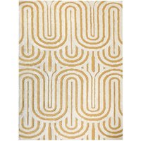 Teppich Cremeweiß / Gelb aus Baumwolle 300 x 400 cm Rechteckig Modern Abstraktes Muster für Wohnzimmer Schlafzimmer Flur Teppich Cremeweiß / Gelb aus Baumwolle 300 x 400 cm Rechteckig Modern Abstraktes Muster für Wohnzimmer Schlafzimmer Flur von BELIANI