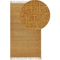 Teppich Gelb Jute 80 x 150 cm Rechteckig Läufer mit Fransen Natürlich Handgewebt Farbverlauf Boho Fußbodenheizug Geeignet Wohnzimmer Flur Teppich Gelb Jute 80 x 150 cm Rechteckig Läufer mit Fransen Natürlich Handgewebt Farbverlauf Boho Fußbodenheizug Geeignet Wohnzimmer Flur von BELIANI