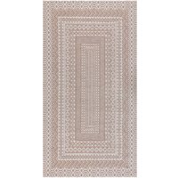 Beliani - Teppich Beige u. Weiß aus Jute 80 x 150 cm Rechteckig Geometrisches Muster für Wohnzimmer Schlafzimmer Flur - Beige von BELIANI