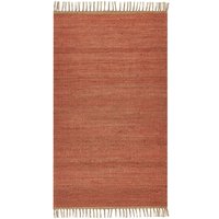 Teppich Rot Jute 80 x 150 cm Rechteckig Läufer mit Fransen Natürlich Handgewebt Farbverlauf Boho Fußbodenheizug Geeignet Wohnzimmer Flur - Braun von BELIANI