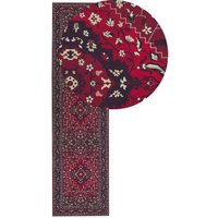 Teppich Läufer Rot Stoff 80 x 300 cm Rechteckig mit Blumenmuster Orientalisch Rutschfest Vintage Orientteppich Vorleger Flur Küche Schlafzimmer Teppich Läufer Rot Stoff 80 x 300 cm Rechteckig mit Blumenmuster Orientalisch Rutschfest Vintage Orientteppich Vorleger Flur Küche Schlafzimmer von BELIANI