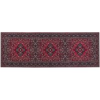 Teppich Läufer Rot Stoff 70 x 200 cm Rechteckig mit Blumenmuster Orientalisch Rutschfest Vintage Orientteppich Vorleger Flur Küche Schlafzimmer - Weiß von BELIANI