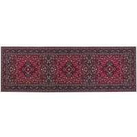 Teppich Läufer Rot Stoff 80 x 240 cm Rechteckig mit Blumenmuster Orientalisch Rutschfest Vintage Orientteppich Vorleger Flur Küche Schlafzimmer - Weiß von BELIANI