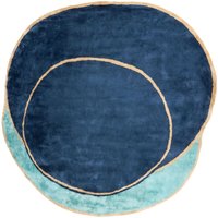 Teppich Marineblau u. Blaugrün Viskose u. Wolle 200 x 200 cm Kurzflor Asymmetrisch Sonderform Mehrfarbig Modern Wohnzimmer Schlafzimmer Flur Teppich Marineblau u. Blaugrün Viskose u. Wolle 200 x 200 cm Kurzflor Asymmetrisch Sonderform Mehrfarbig Modern Wohnzimmer Schlafzimmer Flur von BELIANI
