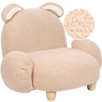 Kindersessel Beige Bouclé Teddyfell mit Armlehnen Ohren Tierform Hase Modernes Design Kinderzimmermöbel Sessel Tiersessel für Kinder von BELIANI
