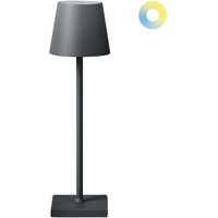 Beliani - Tischlampe Dunkelgrau Metall Kabellos Wiederaufladbar Akku Touch Funktion led Dimmfunktion usb Kabel Indoor Outdoor Tischleuchte von BELIANI