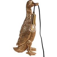 Tischlampe Gold Kunstharz 37 cm Hoch 1-Flammig Glühbirnen-Optik Tiermotiv Ente Langes Kabel mit Schalter Glam Nachttischlampe Leselampe von BELIANI