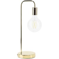 Tischlampe Gold Metall 48 cm Glühbirnen-Optik langes Kabel mit Schalter Bogenlampe Modernes Design von BELIANI
