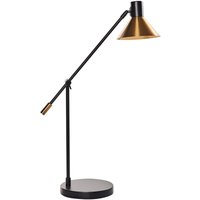 Tischlampe Gold u. Schwarz aus Eisen Metall mit Verstellbaren Arm Lampenschirm Modernes Design Büro Schlafzimmer Schreibtischlampe Leselampe von BELIANI