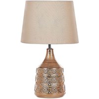 Tischlampe Goldbraun Keramik 47 cm Stoffschirm Kegelform Jute u. Baumwolle langes Kabel mit Schalter handgefertigt Retro Schlaf- u. Wohnzimmer Tischlampe Goldbraun Keramik 47 cm Stoffschirm Kegelform Jute u. Baumwolle langes Kabel mit Schalter handgefertigt Retro Schlaf- u. Wohnzimmer von BELIANI
