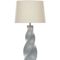 Tischlampe Keramikfuß Grau 71 cm geometrisches Motiv Kabel mit Schalter Lampenschirm aus Jute und Baumwolle Cremeweiß Wohnzimmer Schlafzimmer - Grau von BELIANI