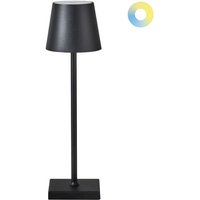 Tischlampe Schwarz Metall Kabellos Wiederaufladbar Akku Touch Funktion LED Dimmfunktion USB Kabel Indoor Outdoor Tischleuchte Schreibtischlampe von BELIANI