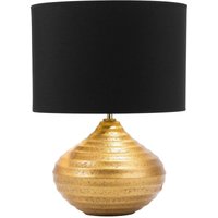 Tischlampe Gold Keramik 42 cm Stoffschirm Schwarz Vasenform Kabel mit Schalter Modernes Design - Schwarz von BELIANI