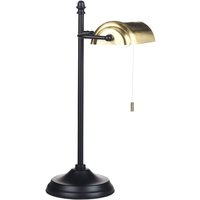 Tischlampe Gold und Schwarz Metallsockel Glasschirm Verstellbarer Lichtschalter Retro Stil, Büroleuchte - Gold von BELIANI