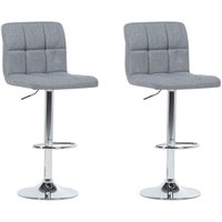 Trendy Barhocker 2er Set Grau Stoff Höhenverstellbar Retro-Optik von BELIANI