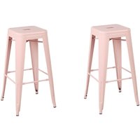 Trendy Barhocker 2er Set Rosa Metall 76 cm Industrielles Modernes Design Trendy Barhocker 2er Set Rosa Metall 76 cm Industrielles Modernes Design von BELIANI