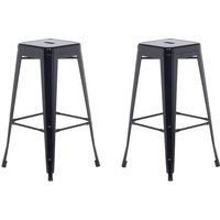 Trendy Barhocker 2er Set Schwarz Metall 76 cm Industriell Trendy Barhocker 2er Set Schwarz Metall 76 cm Industriell von BELIANI