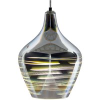 Beliani - Hängeleuchte Silber Glas mit Schirm in Glockenform bunter 3D-Effekt Skandinavischer Stil für Wohnzimmer Esszimmer Kücheninsel - Silber von BELIANI