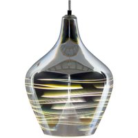 Beliani - Hängeleuchte Silber Glas mit Schirm in Glockenform bunter 3D-Effekt Skandinavischer Stil für Wohnzimmer Esszimmer Kücheninsel Beliani - Hängeleuchte Silber Glas mit Schirm in Glockenform bunter 3D-Effekt Skandinavischer Stil für Wohnzimmer Esszimmer Kücheninsel von BELIANI