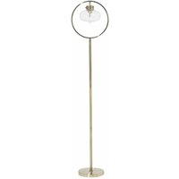 Stehlampe Gold Metall 165 cm Lampenschirm Glas Kreisform Kabel mit Schalter Retro Design - Gold von BELIANI