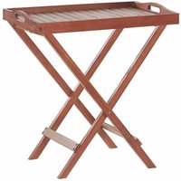 Garten Beistelltisch dunkelbraun Holz modern klappbar Balkon Terrasse - Dunkler Holzfarbton von BELIANI