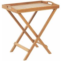 Beliani - Garten Beistelltisch hellbraun Holz modern klappbar Balkon Terrasse von BELIANI