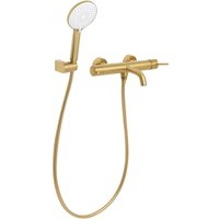Beliani - Unterputz Badewannenarmatur Set Gold Messing u. Edelstahl Modernes Design UP-Wannen-/Duscharmatur Wand-Einhebelmischer mit Handbrause von BELIANI