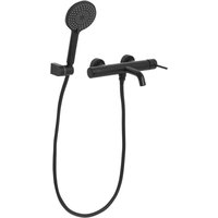 Beliani - Unterputz Badewannenarmatur Set Schwarz Messing u. Edelstahl Modernes Design UP-Wannen-/Duscharmatur Wand-Einhebelmischer mit Handbrause von BELIANI