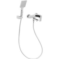 Unterputz Badewannenarmatur Set Silber Messing mit Umschalter Modernes Design UP-Wannen-/Duscharmatur Wand-Einhebelmischer mit Handbrause Unterputz Badewannenarmatur Set Silber Messing mit Umschalter Modernes Design UP-Wannen-/Duscharmatur Wand-Einhebelmischer mit Handbrause von BELIANI