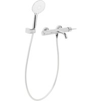Beliani - Unterputz Badewannenarmatur Set Silber Messing u. Edelstahl Modernes Design UP-Wannen-/Duscharmatur Wand-Einhebelmischer mit Handbrause Beliani - Unterputz Badewannenarmatur Set Silber Messing u. Edelstahl Modernes Design UP-Wannen-/Duscharmatur Wand-Einhebelmischer mit Handbrause von BELIANI