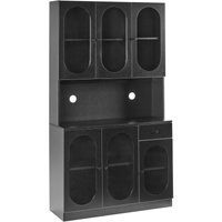 Vitrine mit Glastüren LANGFORD 100 cm Schwarz von BELIANI