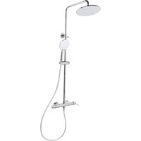 Wand Duschset Silber Messing mit Armatur Regendusche Duschbrause Einhebelmischer Höhenverstellbar Modern 3 Funktion Duschsystem von BELIANI