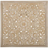 Beliani - Wanddekoration Braun 60 x 60 cm mit eleganten Ornamenten Quadratisch Orientalisch Modern - Weiß von BELIANI