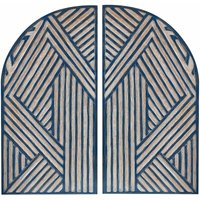 Beliani - Wanddekoration Fenster förmig Dunkelblau mdf Schnittmuster modern Minimalistisch von BELIANI