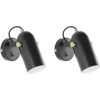 Wandlampe 2er Set 1-flammig Schwarz 156 cm aus Metall Glockenförmig Elegant Modern Retro Stil Wandlampe 2er Set 1-flammig Schwarz 156 cm aus Metall Glockenförmig Elegant Modern Retro Stil von BELIANI