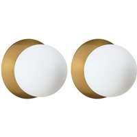 Wandlampe 2er Set BOUBLE Metall Gold von BELIANI